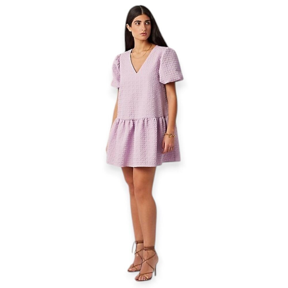 Hudson North Easy V-Neck Mini Dress Dark Orchid Purple Pink Women's Small
